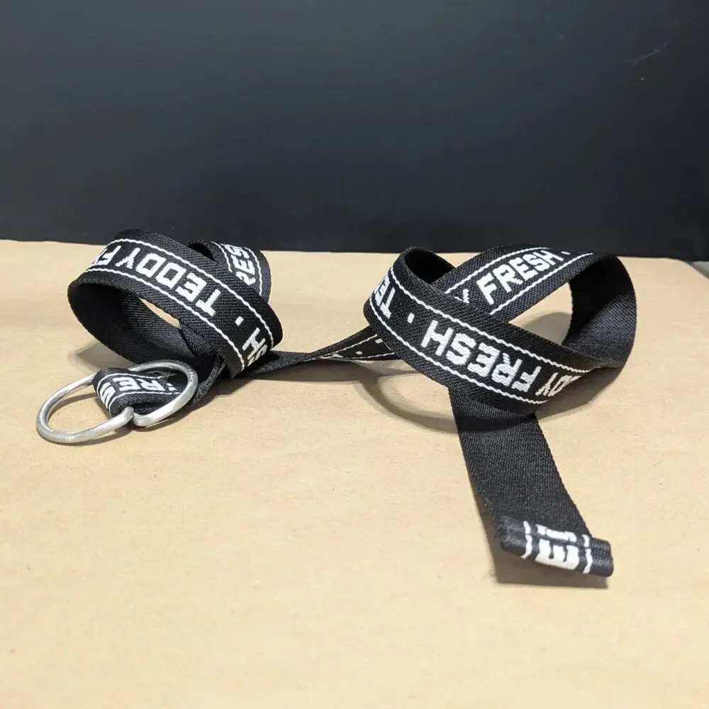 Teddy Fresh Woven Fabric Belt D Ring Logo Black White Streetwear Skater